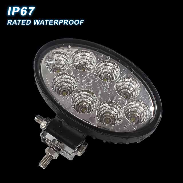 SKYWORLD 9 Zoll 22.86 cm 225W LED Arbeitsscheinwerfer IP67 Wasserdichtes Rundpunkt Flutlicht LED Autolicht f/ür 4x4 Offroad LKW Traktorboot Technikfahrzeuge 12V 24V Rot